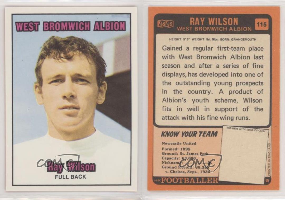 ORANGE BACK 086-170 RAY WILSON 1970-#115- WEST BROM WBA A&BC-FOOTBALL 