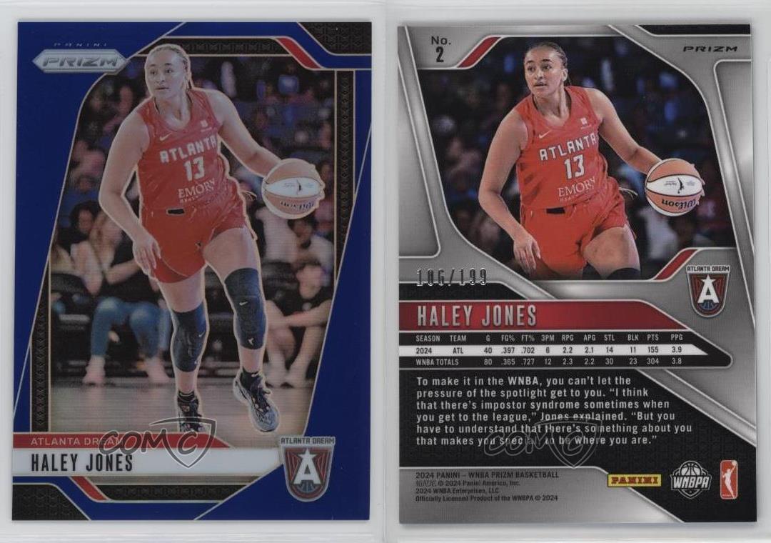 2024 Panini Prizm WNBA Blue Prizm /199 Haley Jones #2 - Picture 4 of 4