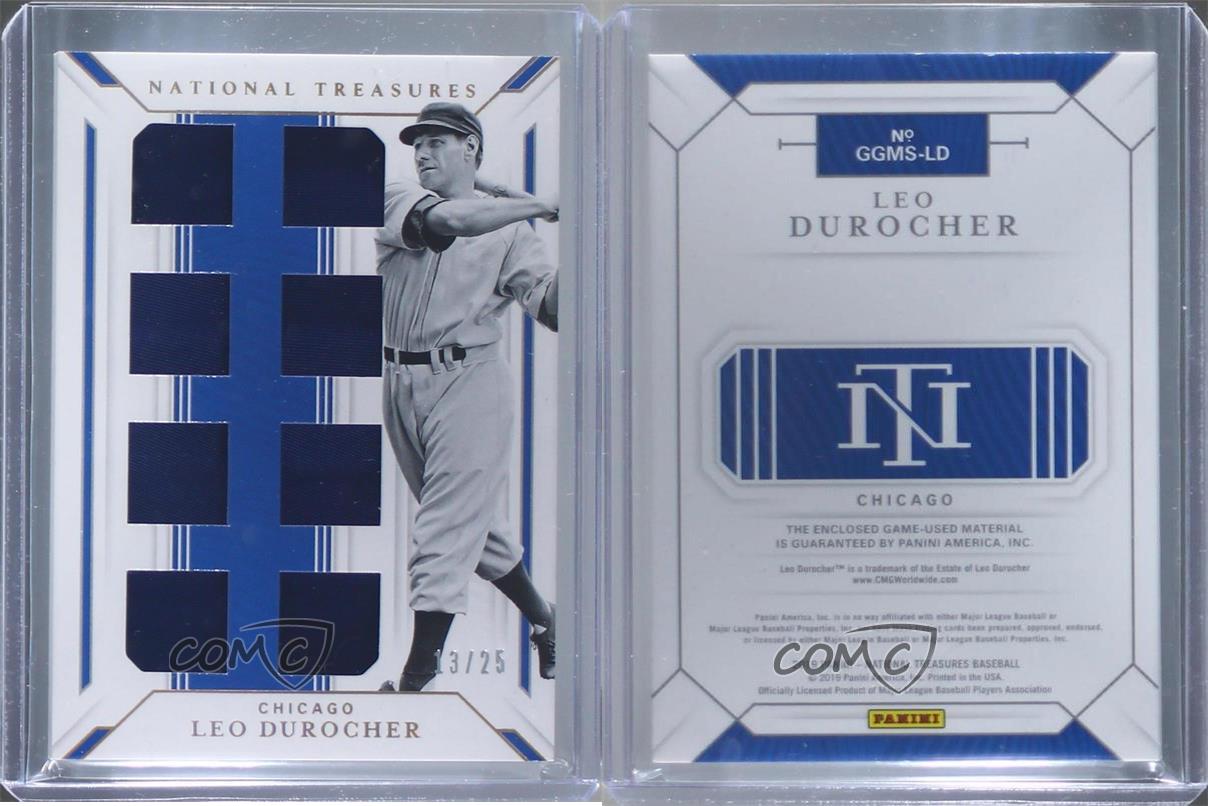 2019 National Treasures Game Gear Material Eights Holo Gold /25 Leo Durocher HOF - Bild 3 von 3