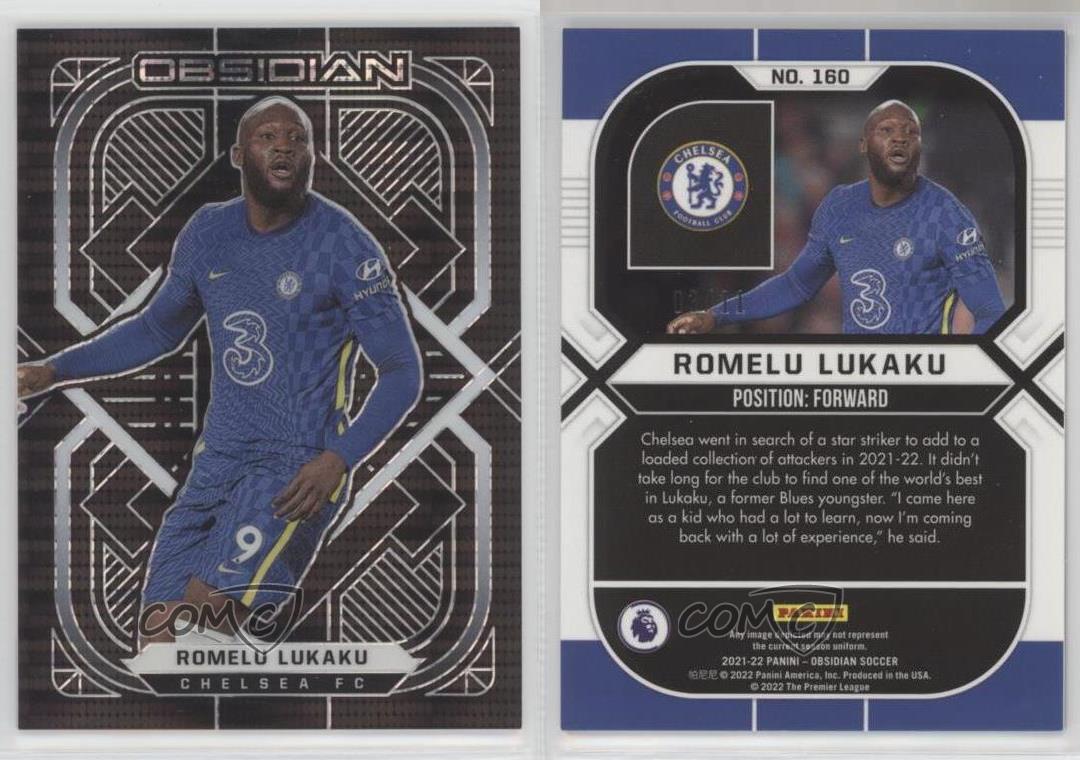 Grabado eléctrico Panini Obsidian 2021-22 púlsar blanco/11 Romelu Lukaku #160 - Imagen 3 de 4