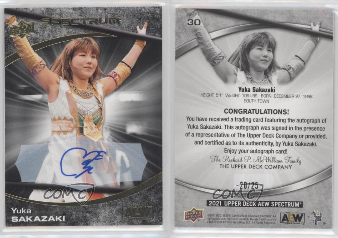 2021 Upper Deck AEW Spectrum Dark Auto /25 Yuka Sakazaki #30