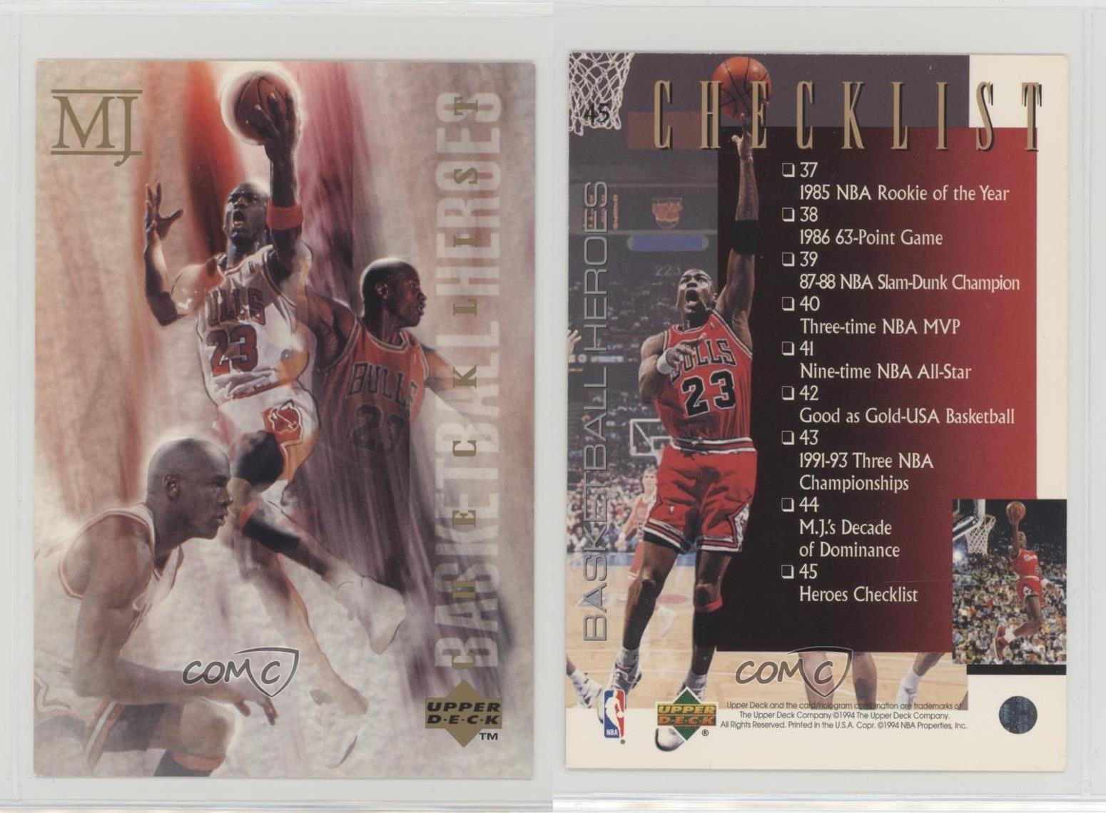 Basketball 1994 95 Upper Deck Basketball Heroes 44 Michael Jordan Chicago Bulls Card Sammeln Seltenes Drukgreen Bt