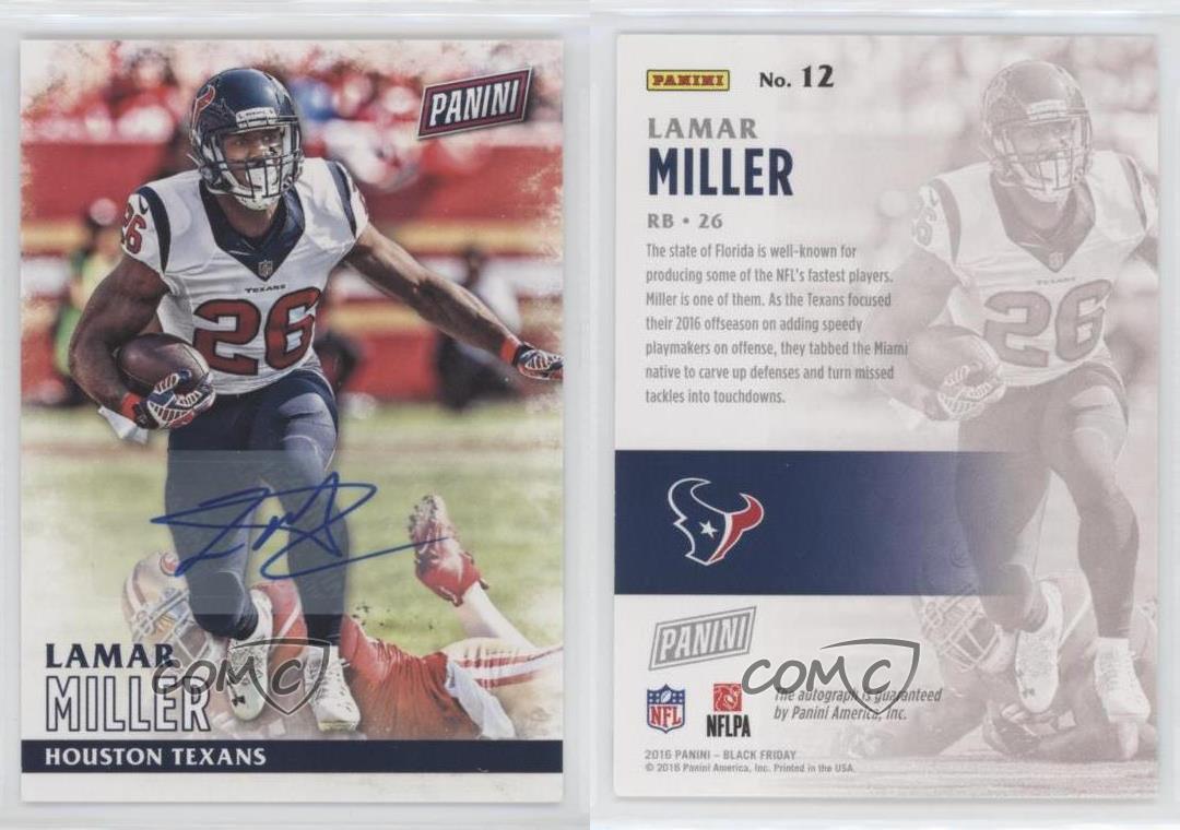 2016 Panini Black Friday Football Auto Lamar Miller #12 Auto