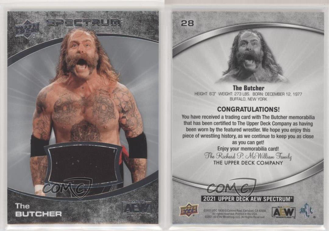 2021 Upper Deck AEW Spectrum Memorabilia The Butcher #28 Rookie RC