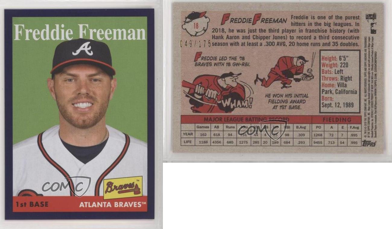 2019 Topps Archives Base Card #18 Freddie Freeman Atlanta Braves