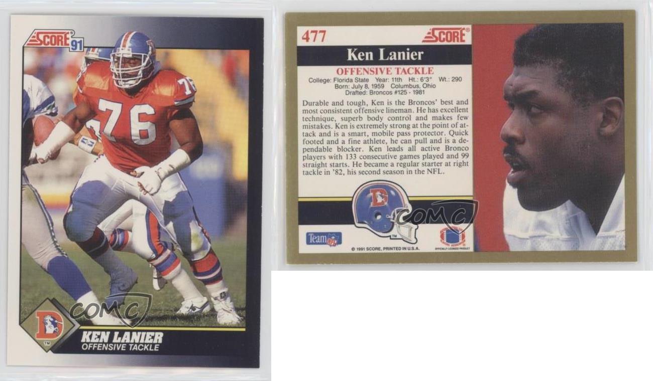 1991 Score Ken Lanier #477 - Picture 3 of 3