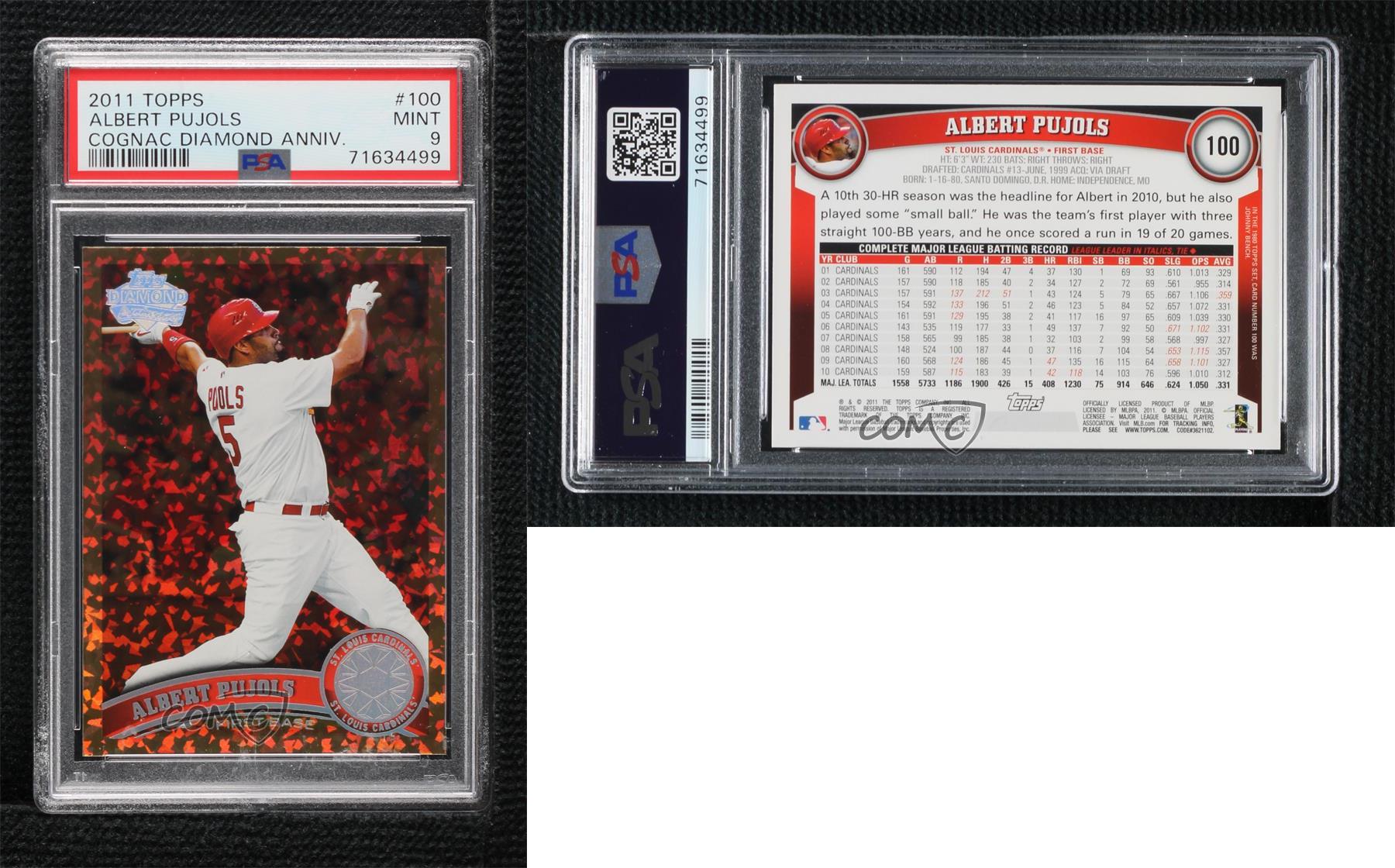 2011 Topps Cognac Diamond Anniversary Albert Pujols #100 PSA 9 MINT