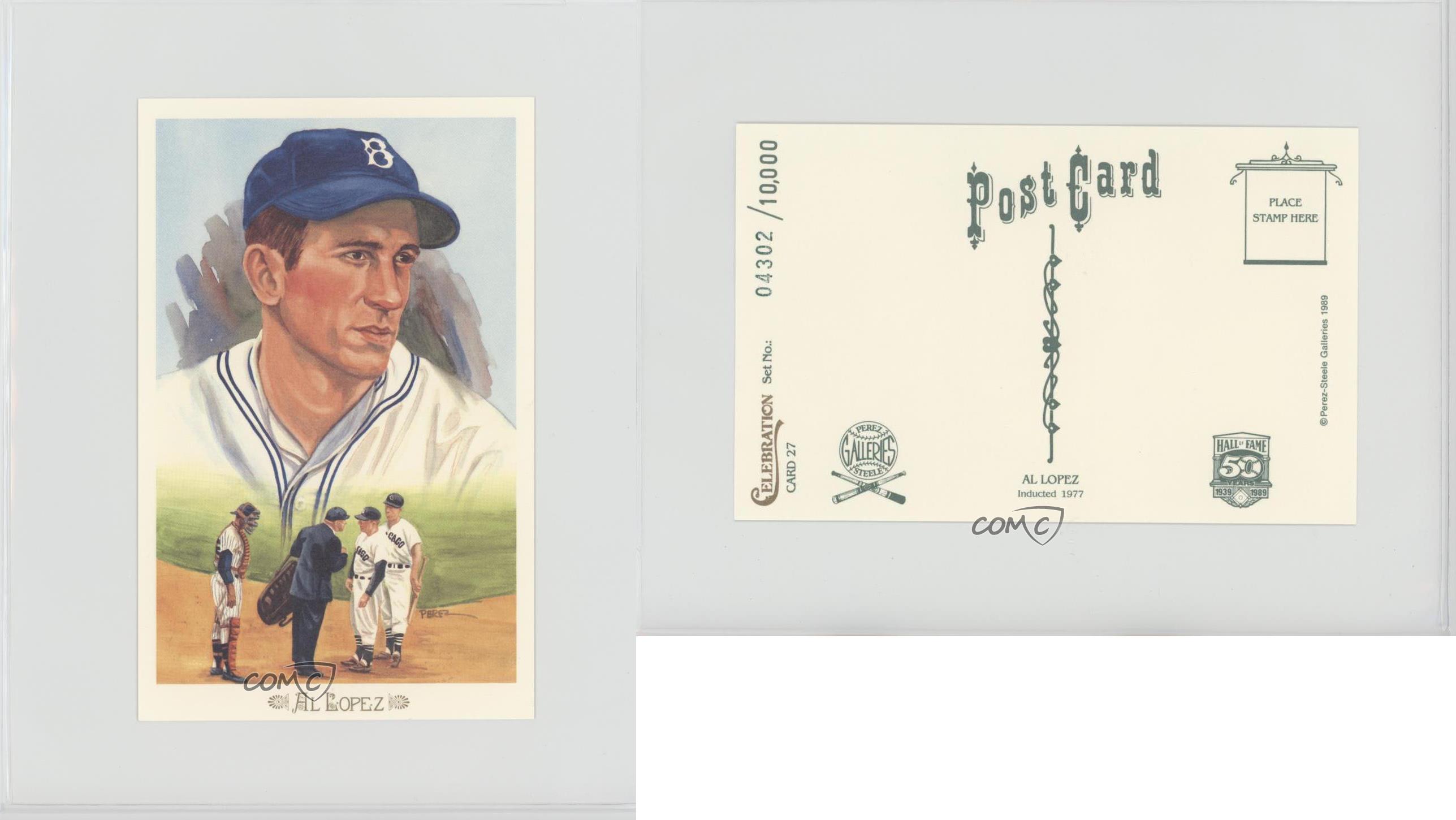 1/10,000 Perez-Steele HALL OF FAME art postcard White Sox #161 AL LOPEZ 