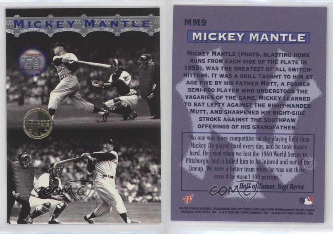 1996 Stadium Club Members Only Baseball #MMA9 Mickey Mantle Game Used –  National Card Investors