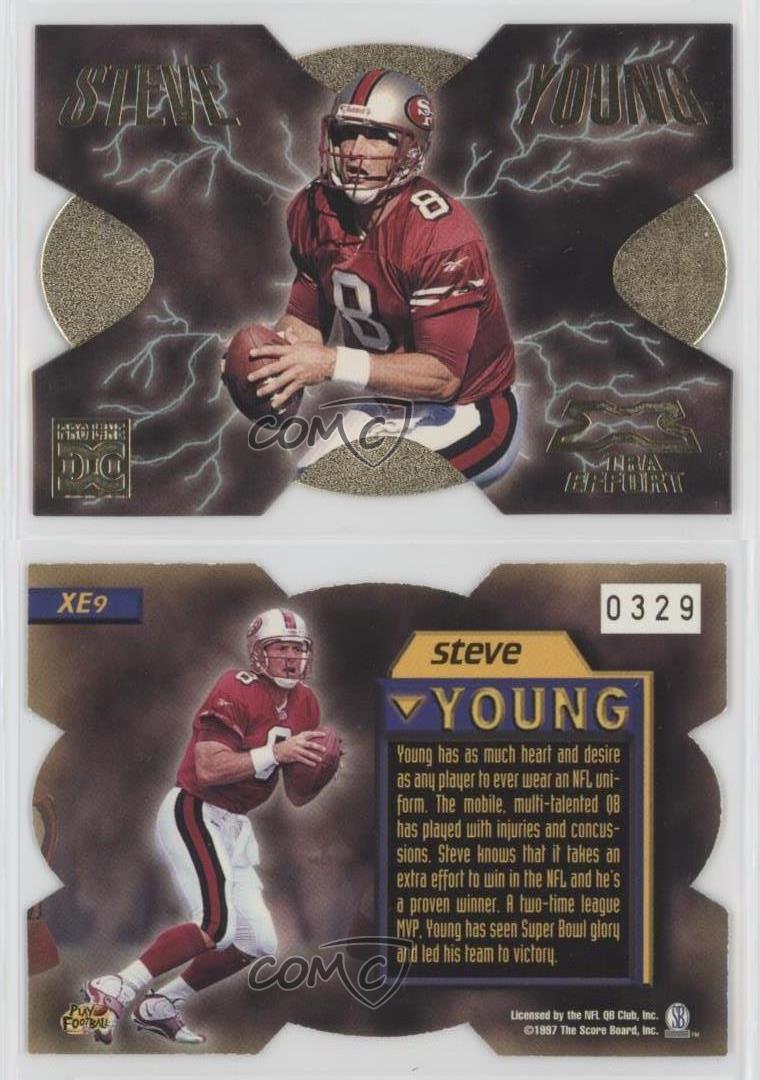 1998 Pro Line DC III Xtra Effort /1000 Steve Young #XE9 HOF - Picture 3 of 3