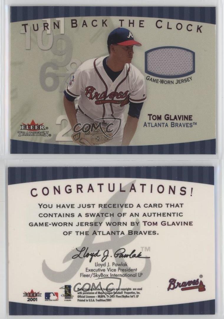 2001 Fleer Tradition Turn Back The Clock Jerseys Tom Glavine HOF - Picture 3 of 4