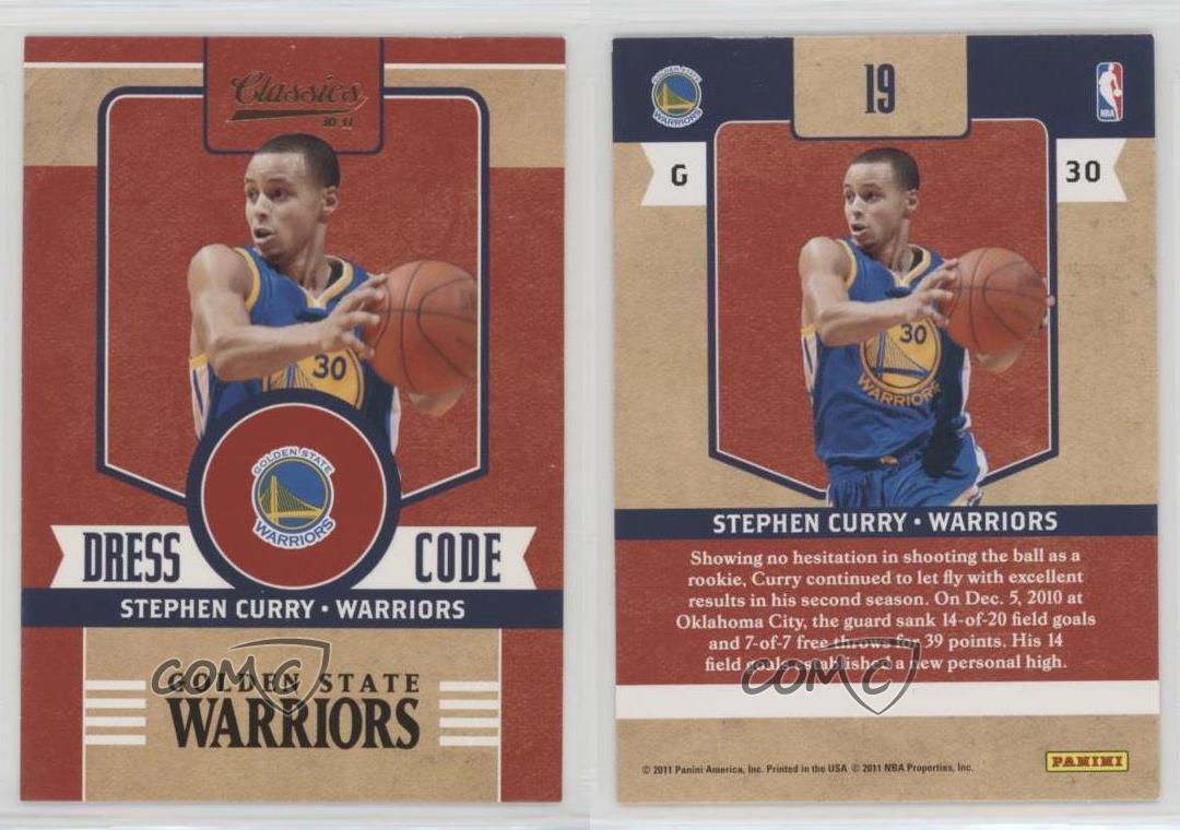 2010-11 Panini Classics Dress Code Stephen Curry #19 - Picture 3 of 3