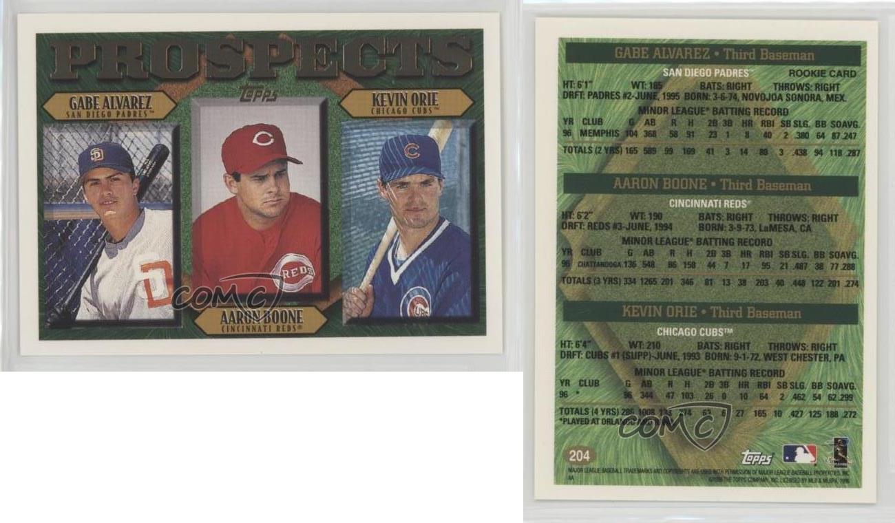 1997 Topps ron Boone Kevin Orie Gabe Alvarez 4 Ebay