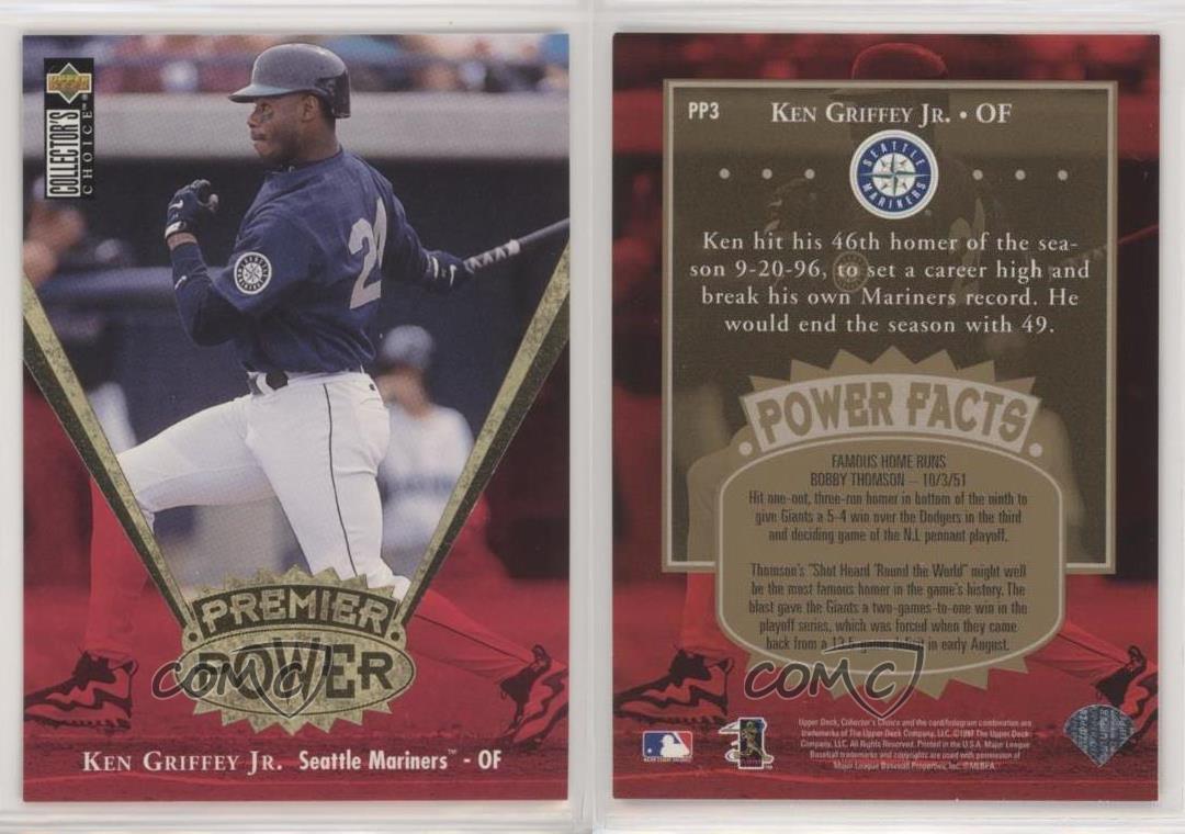 1997 Upper Deck Collector's Choice Premier Power Gold Ken Griffey Jr #PP3 HOF - Foto 4 di 4