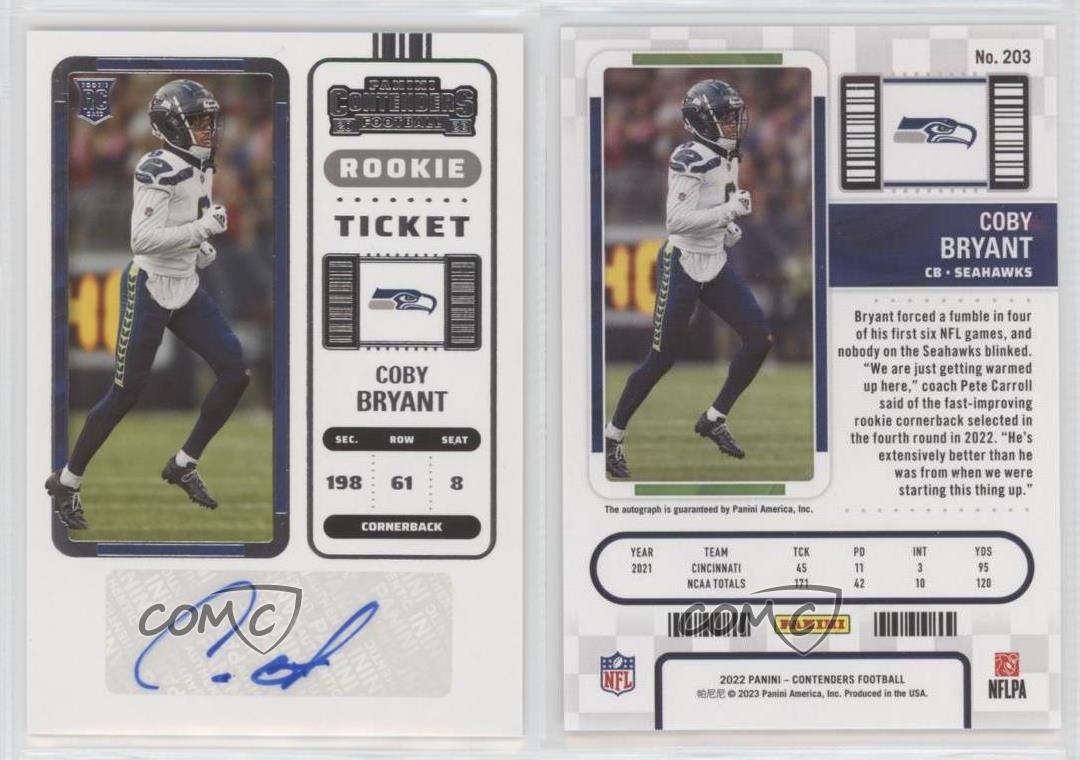 2022 Panini Contenders Rookie Ticket Coby Bryant #203 Rookie Auto RC