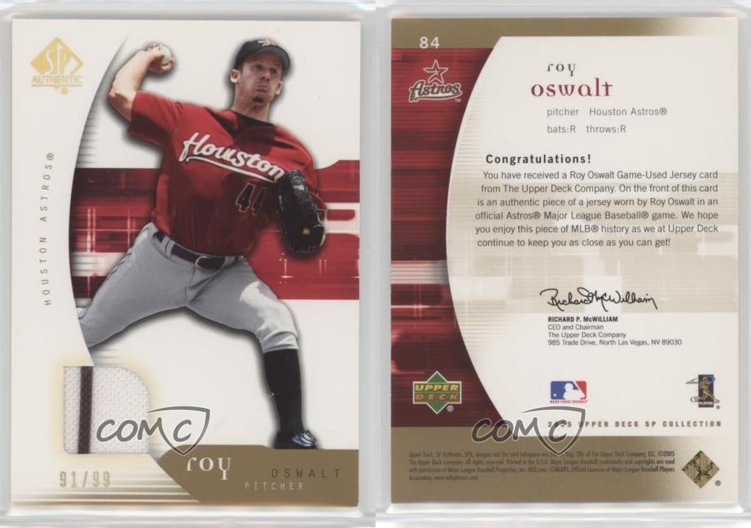 A12,592 - 2005 SP Authentic Jersey Gold #84 Roy Oswalt/99