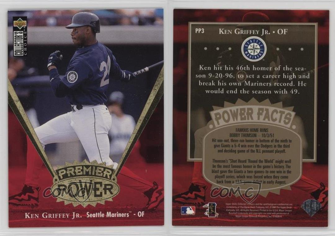 1997 Upper Deck Collector's Choice Premier Power Gold Ken Griffey Jr #PP3 HOF - Foto 3 di 4