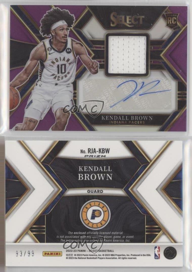 2022 Panini Select Rookie Jersey Purple Prizm /99 Kendall Brown #RJA-KBW Auto RC