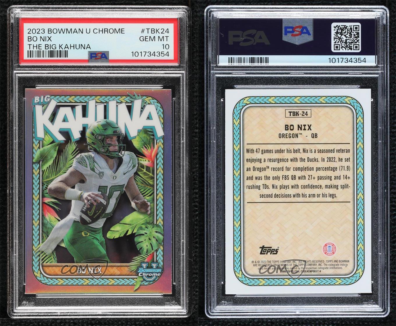 2023 Bowman University Chrome - The Big Kahuna Bo Nix #TBK-24 (RC