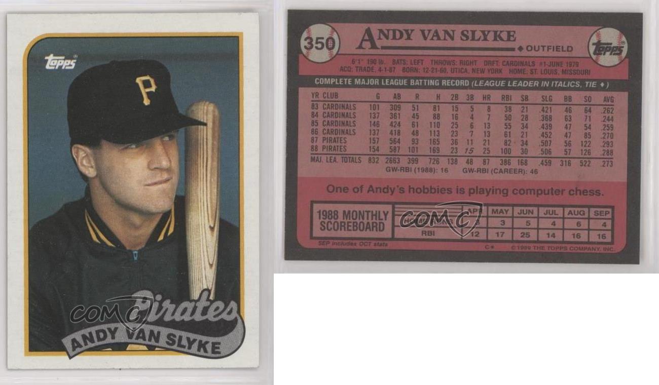 1989 Topps Andy Van Slyke 350 Values - MAVIN