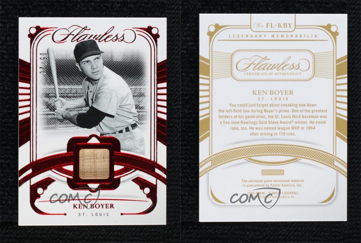 2024 Panini Perfetto Impeccabile Leggendario Memorabilia Rubino /20 Ken Boyer #FL-KBY - Foto 3 di 3