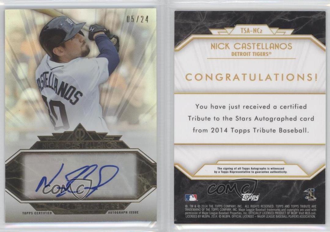 2014 Topps Tribute to the Stars /24 Nick Castellanos #TSA-NC2 Rookie Auto RC - Picture 3 of 3