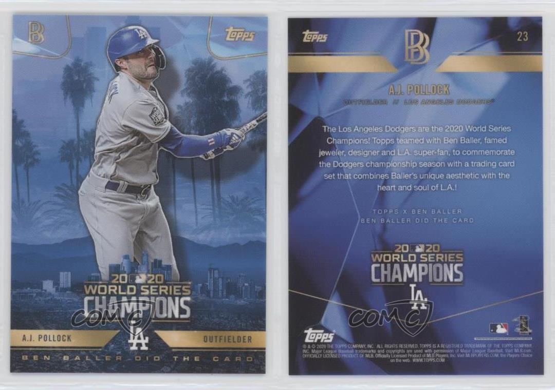Topps Ben Baller 2020 Campeones de la Serie Mundial 2020 AJ Pollock #23 - Imagen 4 de 4