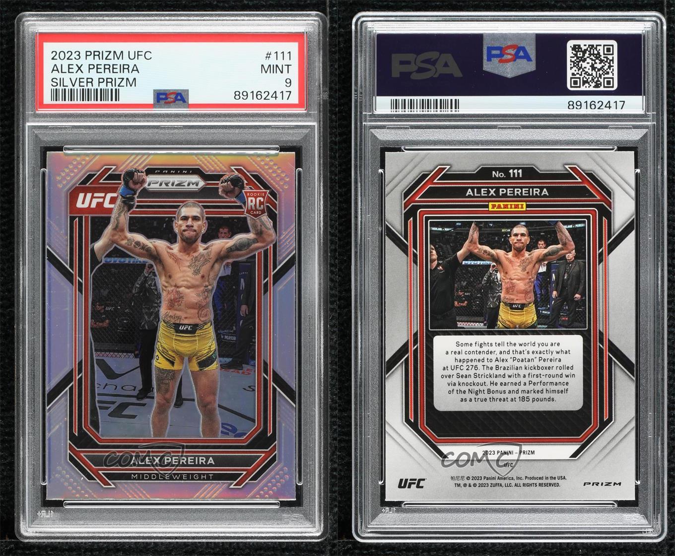2023 Panini Prizm UFC - Alex Pereira #111 Silver Prizm (RC) for