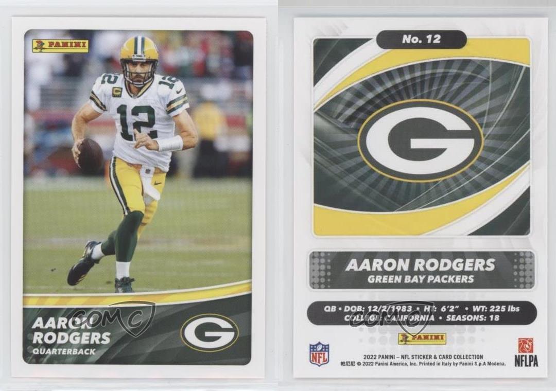 2022 Panini NFL Sticker & Card Collection Aaron Rodgers #12 | eBay