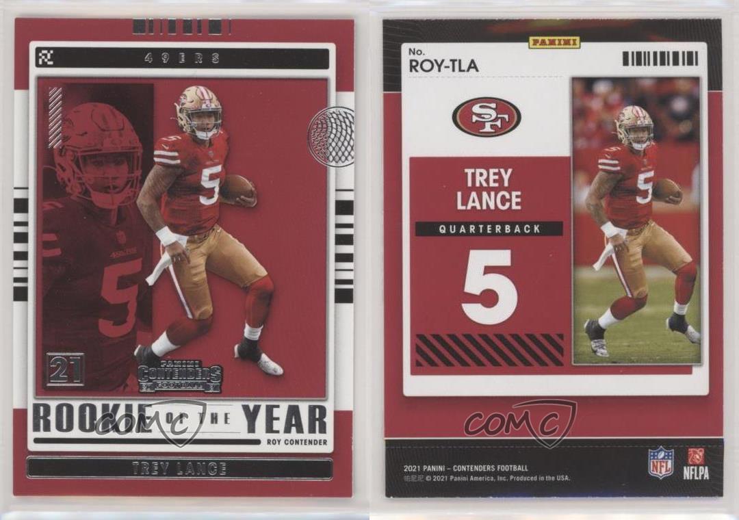 2021 Panini Contenders Trey Lance Rookie Ticket Green Jersey RSV-TLA  VARIATION