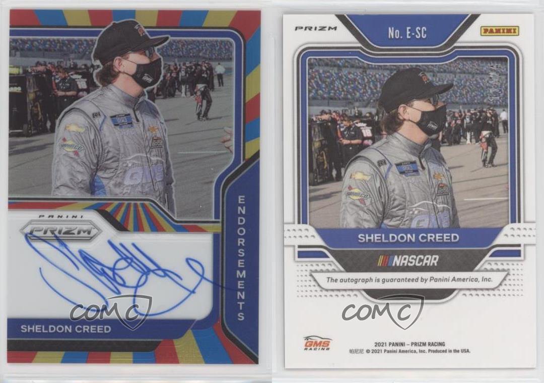 Panini Prizm Endorsements Rainbow 2021/24 Sheldon Creed #E-SC Rookie Auto RC - Imagen 3 de 3