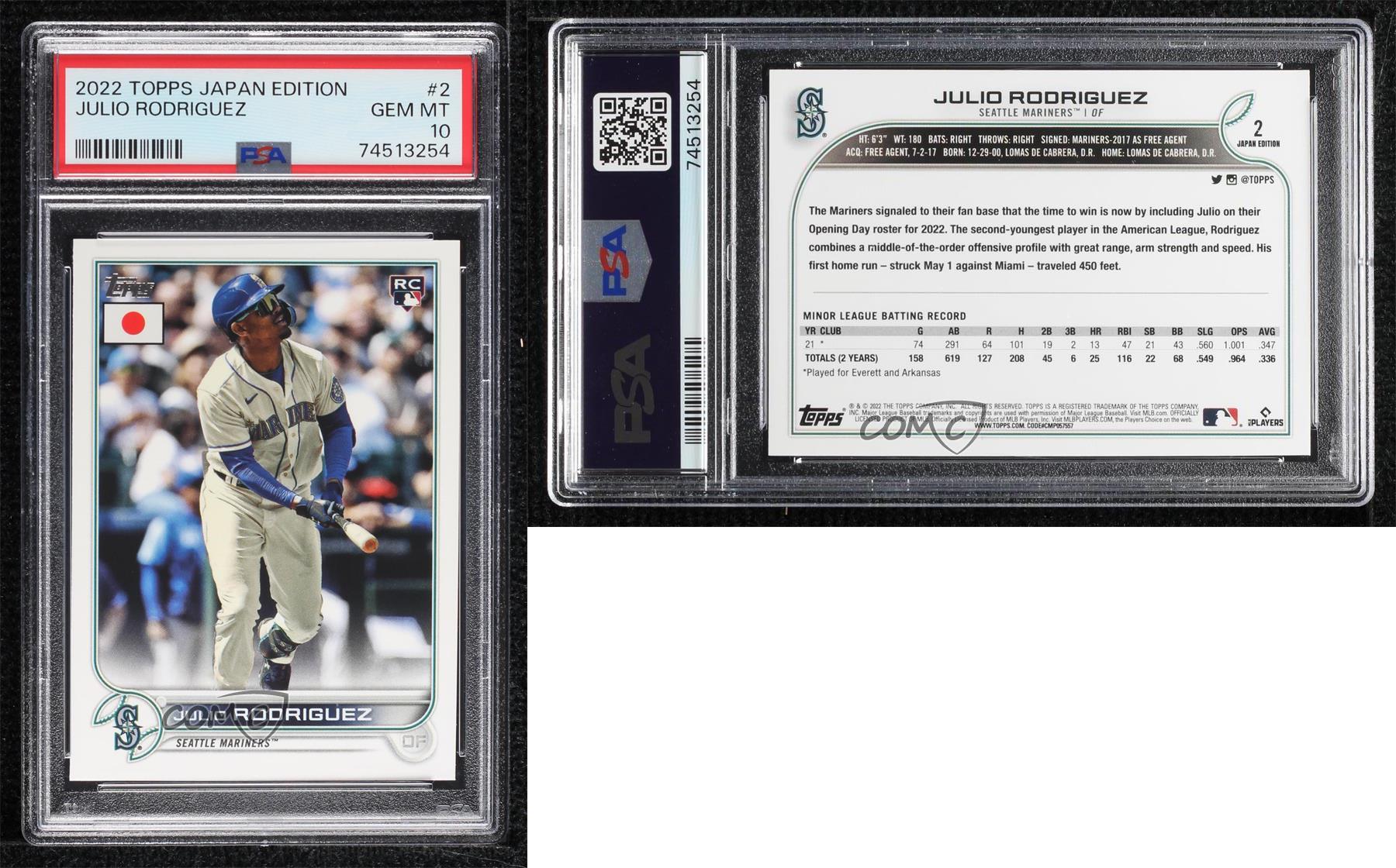 2022 Topps Japan Edition Julio Rodriguez #2 PSA 10 GEM MT
