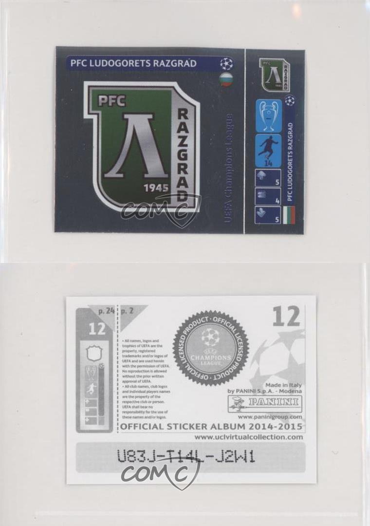 2014 UEFA Champions League Stickers Team Emblem PFC Ludogretz Razgrad Ludogorets - Picture 3 of 3