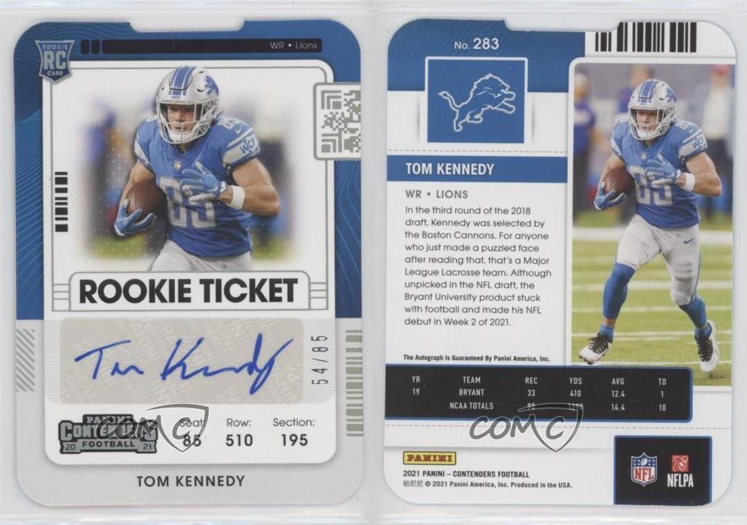 2021 Panini Contenders Rookie Ticket Ticket Stub /85 Tom Kennedy #283 Auto - Bild 3 von 3