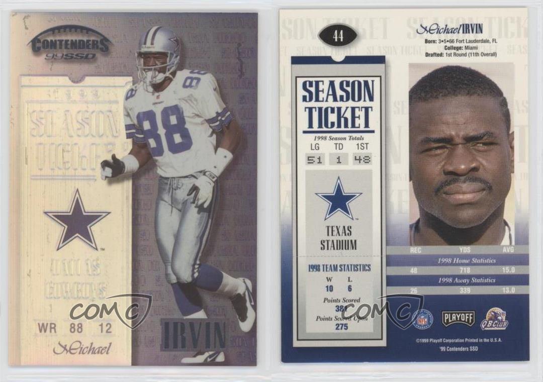 1999 Playoff Contenders 99 SSD Michael Irvin Dallas Cowboys #44