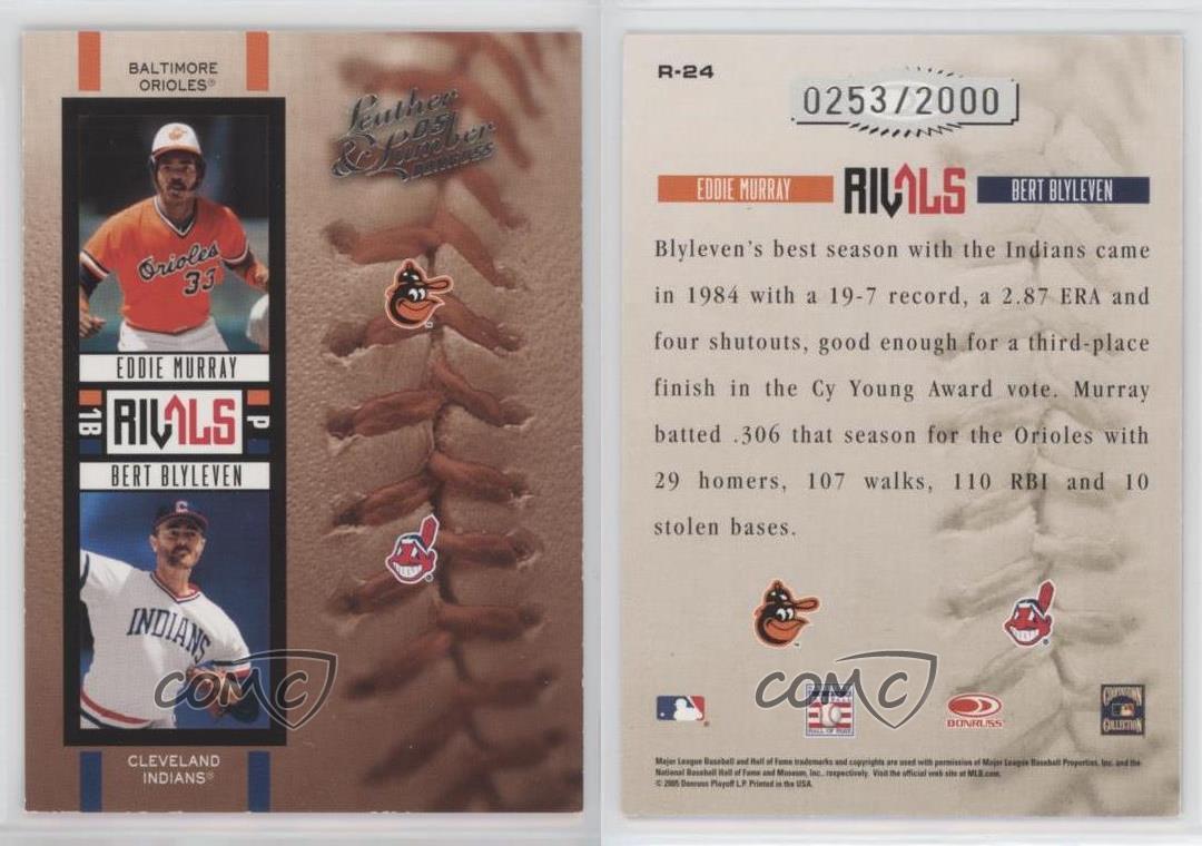 Eddie Murray/Bert Blyleven 2005 Donruss Playoff Leather & Lumber Card