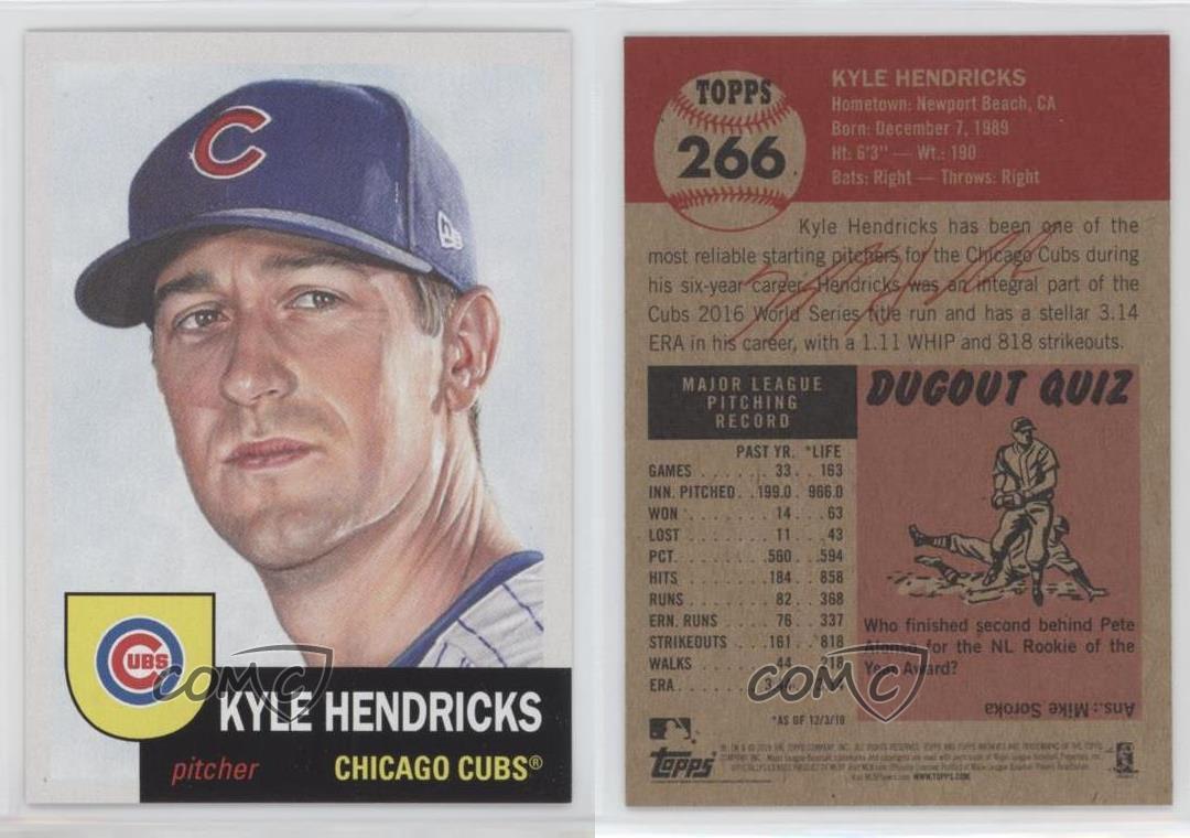 2019 Topps Living Set Online Exclusive /2074 Kyle Hendricks #266 - Picture 3 of 4