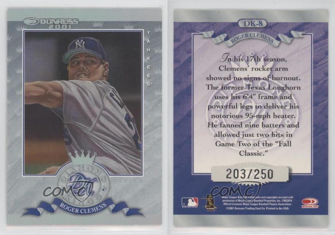 2001 Donruss - Diamond Kings Roger Clemens #DK-8 Studio