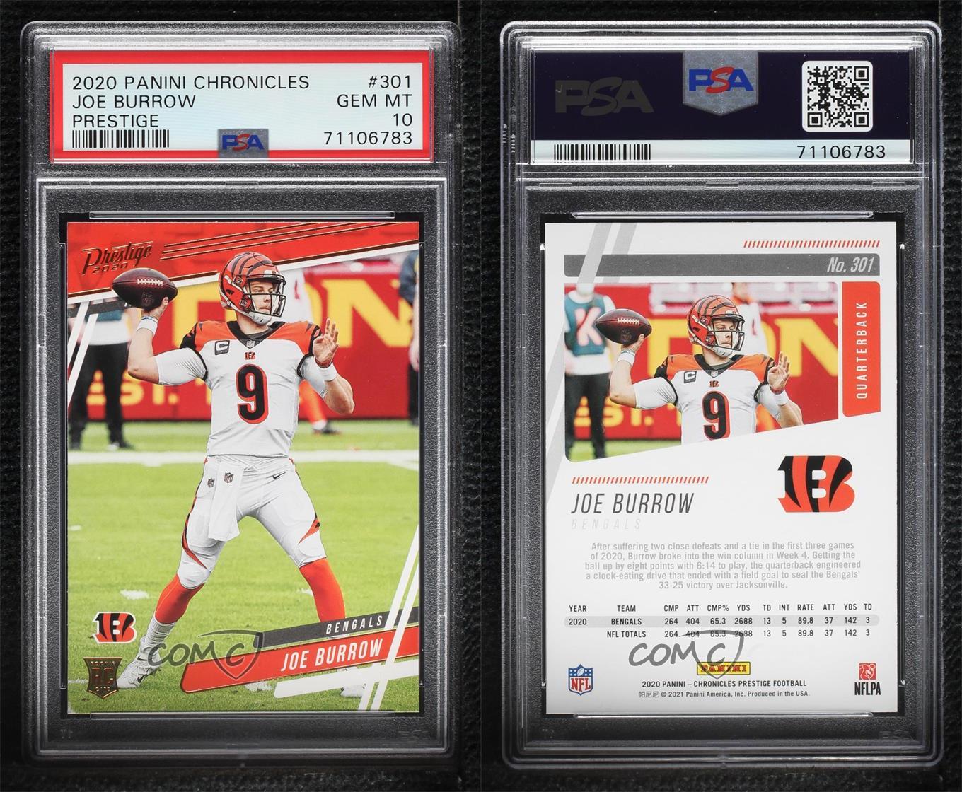 Joe Burrow 2020 Chronicles Prestige Update #301 Price Guide - Sports Card  Investor