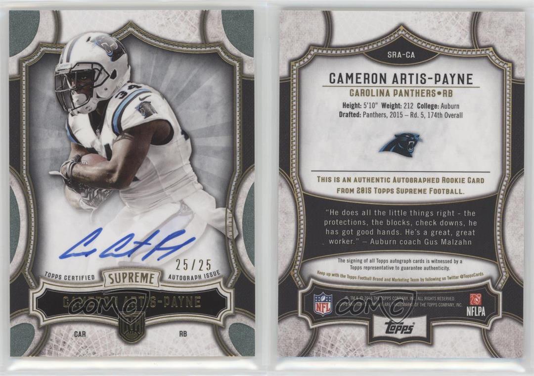 2015 Topps Supreme Rookies Green /25 Cameron Artis-Payne #SRA-CA Auto RC - Bild 3 von 3