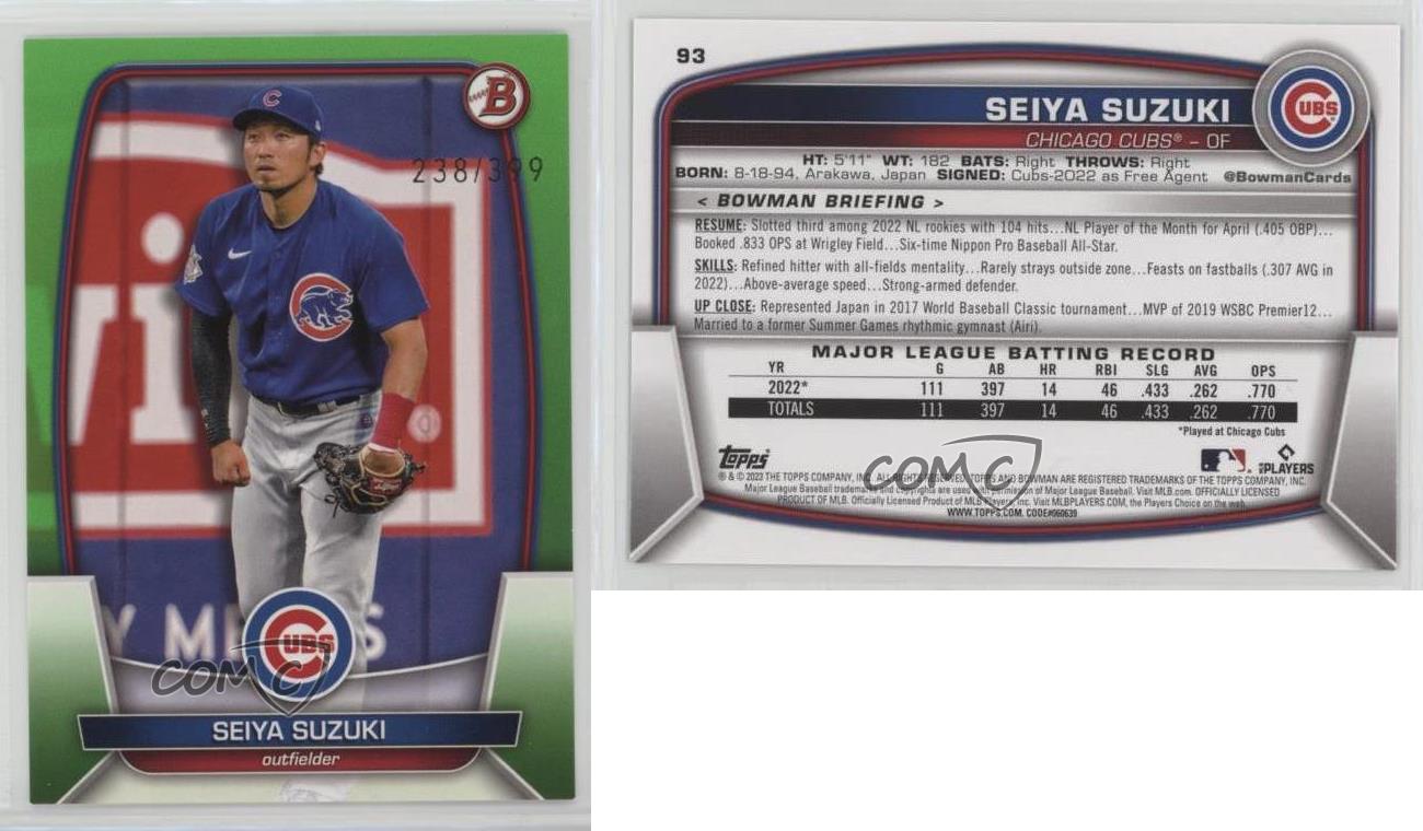 2023 Bowman #93 Seiya Suzuki Chicago Cubs Baseball Card