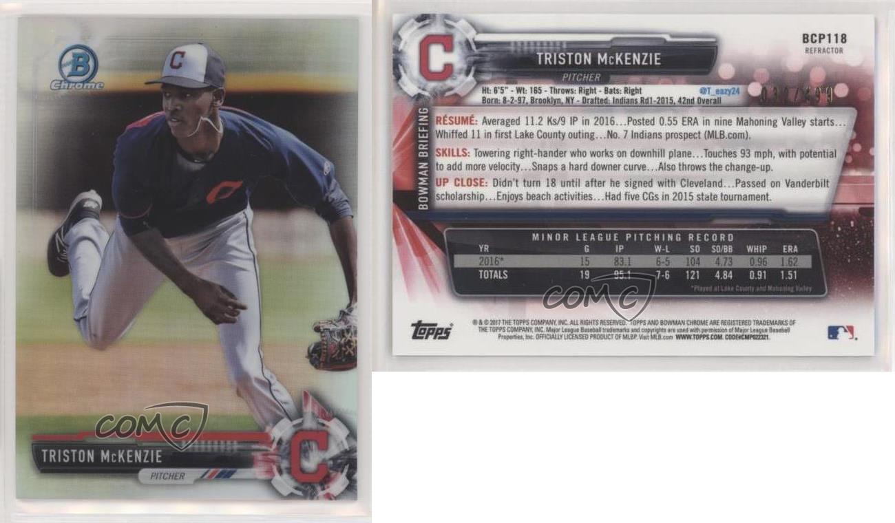 2017 Bowman Chrome Prospects Refractor /499 Triston McKenzie #BCP118