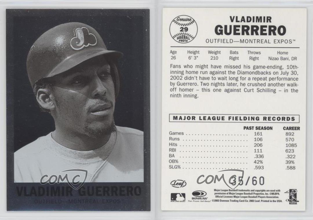 Hoja 60 2003 lámina/60 Vladimir Guerrero #29 patio - Imagen 4 de 4
