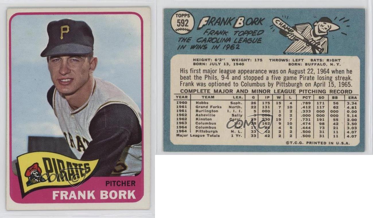 1965 Topps High # vendre Frank Bork #592 Rookie RC