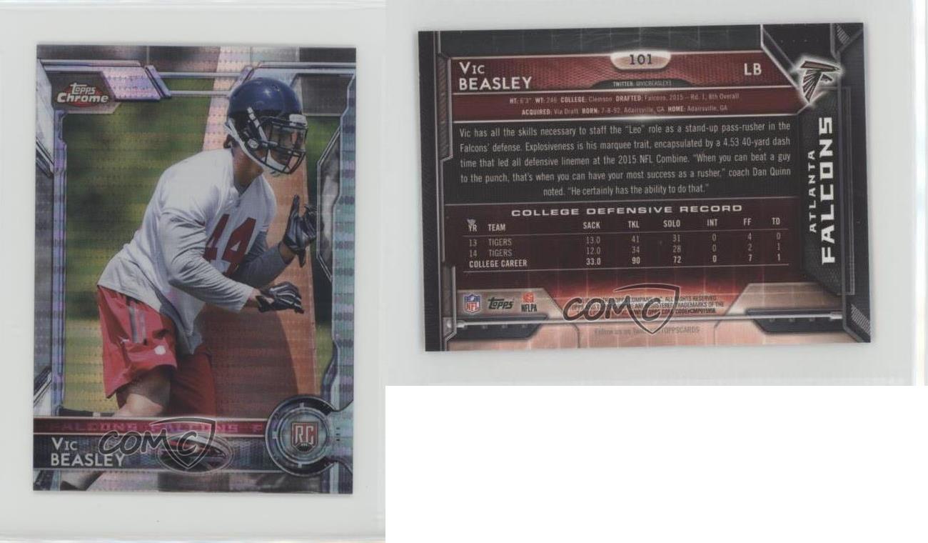 15 Topps Chrome Mini Rookies Pulsar Refractor Vic Beasley 101 Rookie Ebay