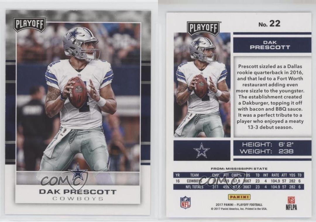 2017 Panini Playoff Dak Prescott #22 - Picture 3 of 4
