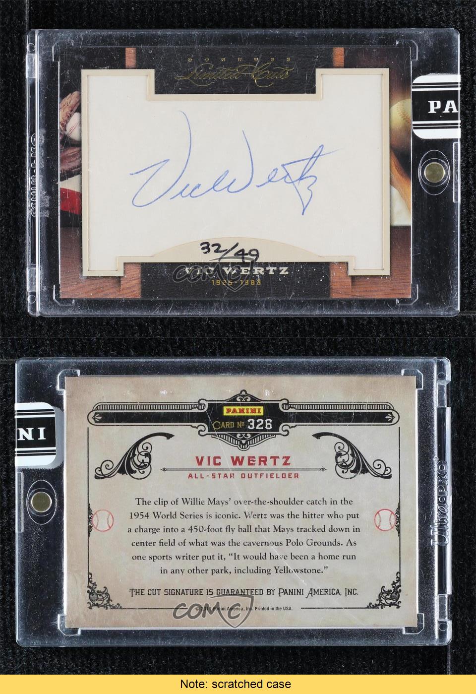 Donruss Limited Cuts Cut Signatures 2011/49 Vic Wertz (#d a 49) #326 automático - Imagen 3 de 4