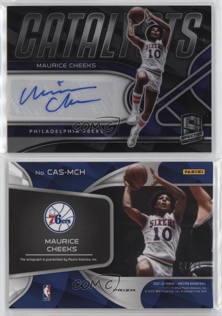 2021-22 Panini Spectra Catalysts Signatures/99 Maurice Cheeks #CAS-MCH Auto Salón de la fama - Imagen 3 de 4