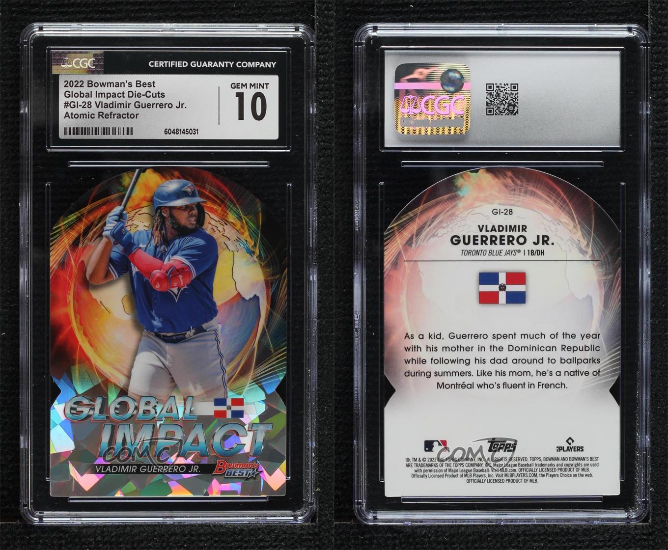 2022 Bowman's Best Atomic Refractor Vladimir Guerrero Jr #GI-28 CGC 10 Gem Mint - Picture 3 of 3