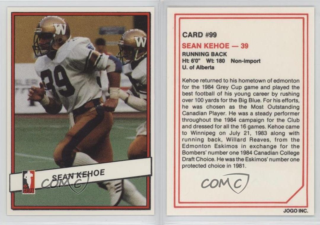 1985 Jogo CFL Sean Kehoe #99 | eBay